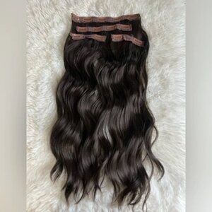 Dark Brown Hair Extensions with Clips